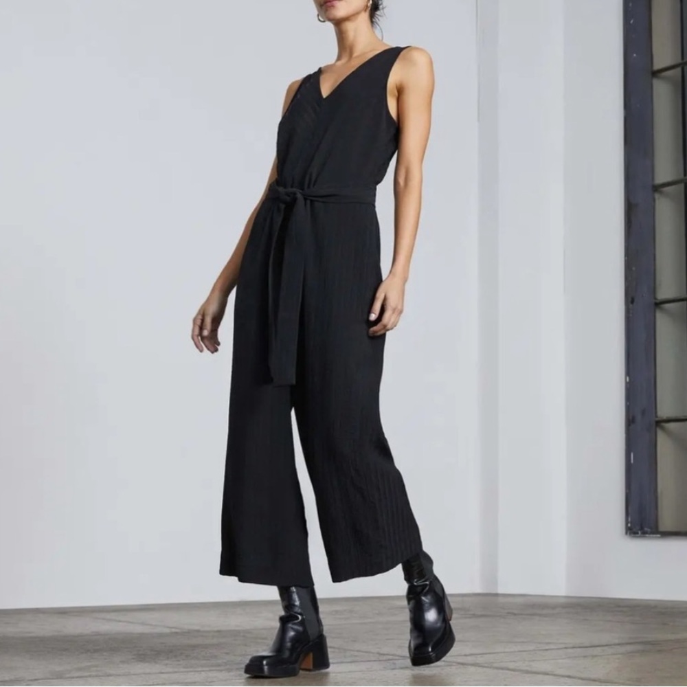 Everlane The City Stripe Draped Jumpsuit
